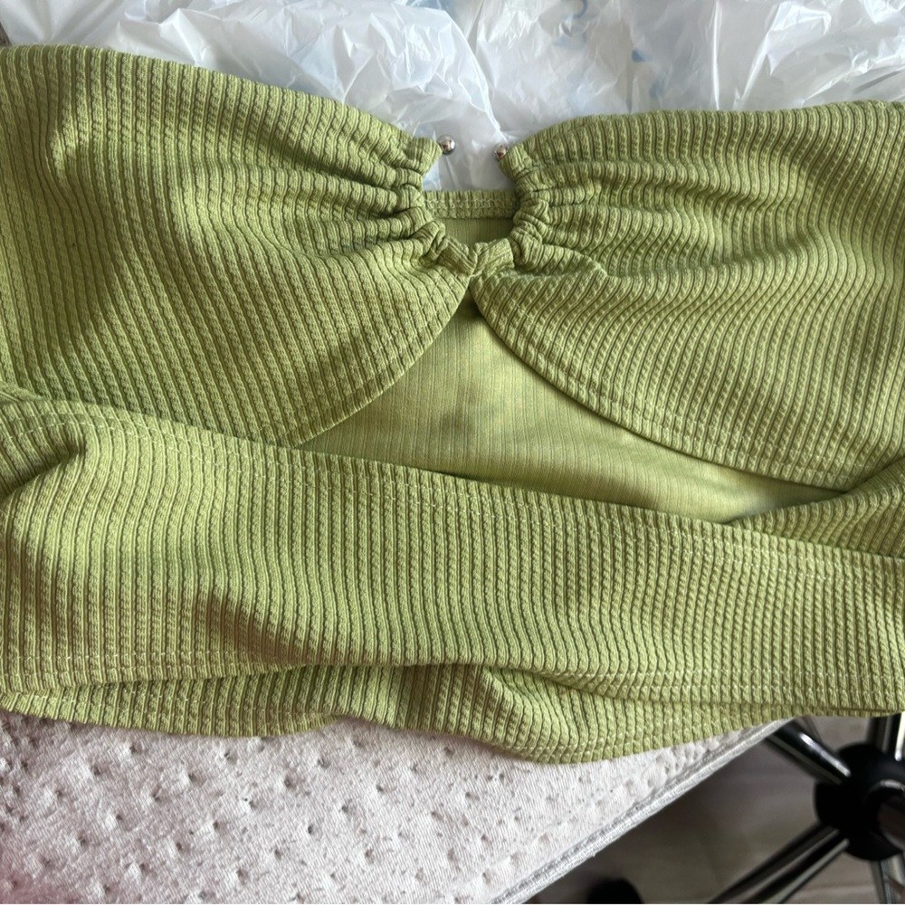 Lime green y2k tube top